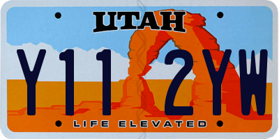 UT license plate Y112YW