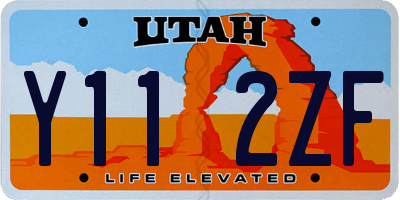 UT license plate Y112ZF
