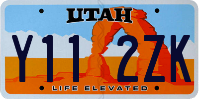 UT license plate Y112ZK