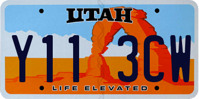 UT license plate Y113CW