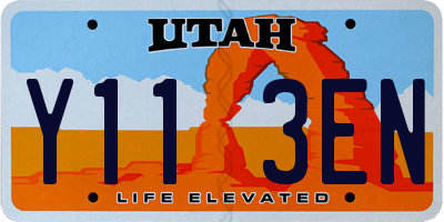 UT license plate Y113EN