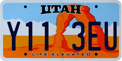UT license plate Y113EU