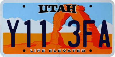 UT license plate Y113FA