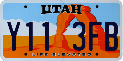 UT license plate Y113FB