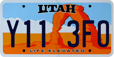UT license plate Y113FO