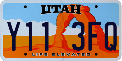 UT license plate Y113FQ