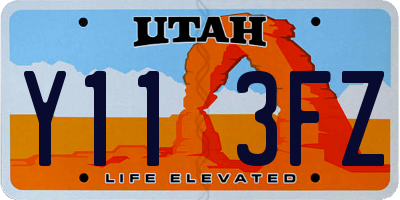 UT license plate Y113FZ