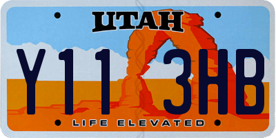 UT license plate Y113HB