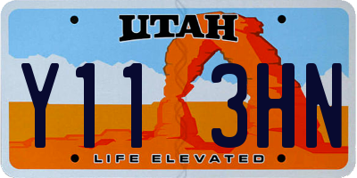 UT license plate Y113HN