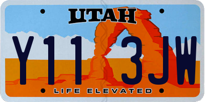 UT license plate Y113JW