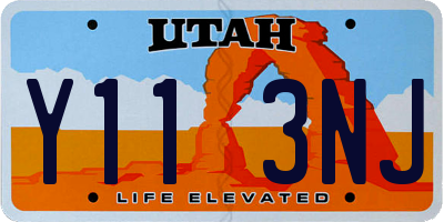 UT license plate Y113NJ