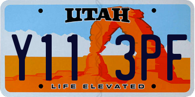 UT license plate Y113PF