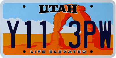 UT license plate Y113PW