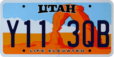 UT license plate Y113QB