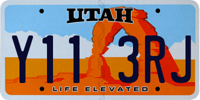 UT license plate Y113RJ
