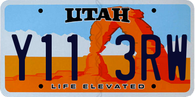 UT license plate Y113RW
