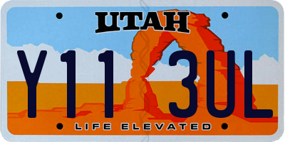 UT license plate Y113UL