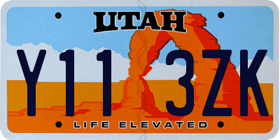 UT license plate Y113ZK