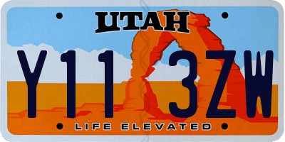UT license plate Y113ZW
