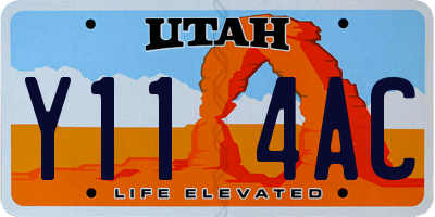 UT license plate Y114AC