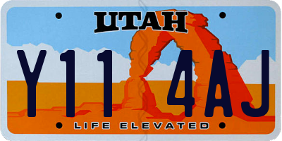 UT license plate Y114AJ