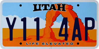 UT license plate Y114AP