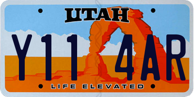 UT license plate Y114AR