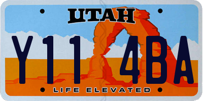 UT license plate Y114BA