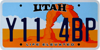 UT license plate Y114BP