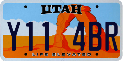 UT license plate Y114BR