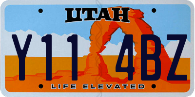UT license plate Y114BZ