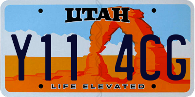 UT license plate Y114CG
