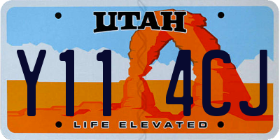 UT license plate Y114CJ