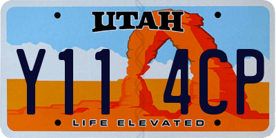 UT license plate Y114CP