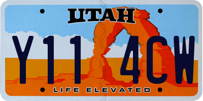 UT license plate Y114CW