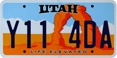 UT license plate Y114DA