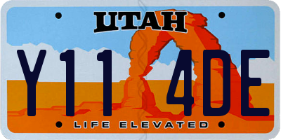 UT license plate Y114DE
