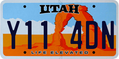 UT license plate Y114DN