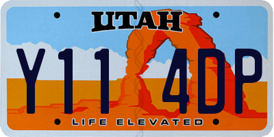 UT license plate Y114DP