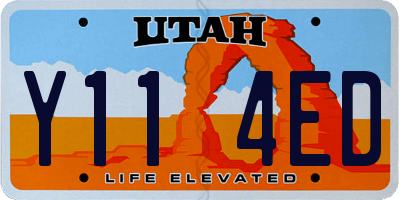 UT license plate Y114ED