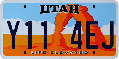 UT license plate Y114EJ