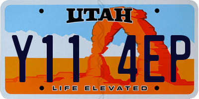 UT license plate Y114EP