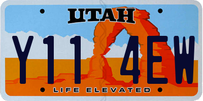 UT license plate Y114EW
