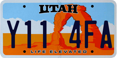 UT license plate Y114FA
