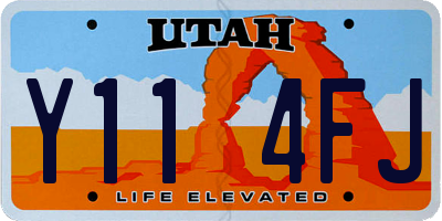 UT license plate Y114FJ
