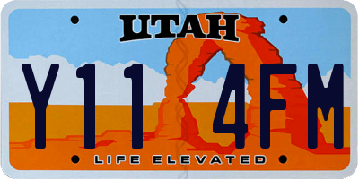 UT license plate Y114FM