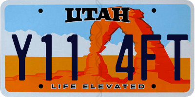 UT license plate Y114FT