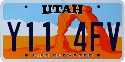 UT license plate Y114FV