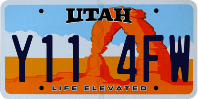 UT license plate Y114FW