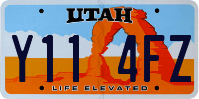 UT license plate Y114FZ